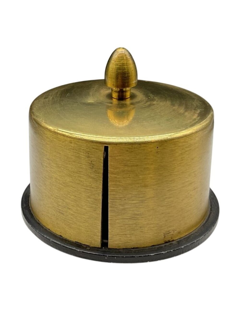 Vintage Brass Postage Stamp Dispenser With Green Felt Base 2"H x 2.25"D